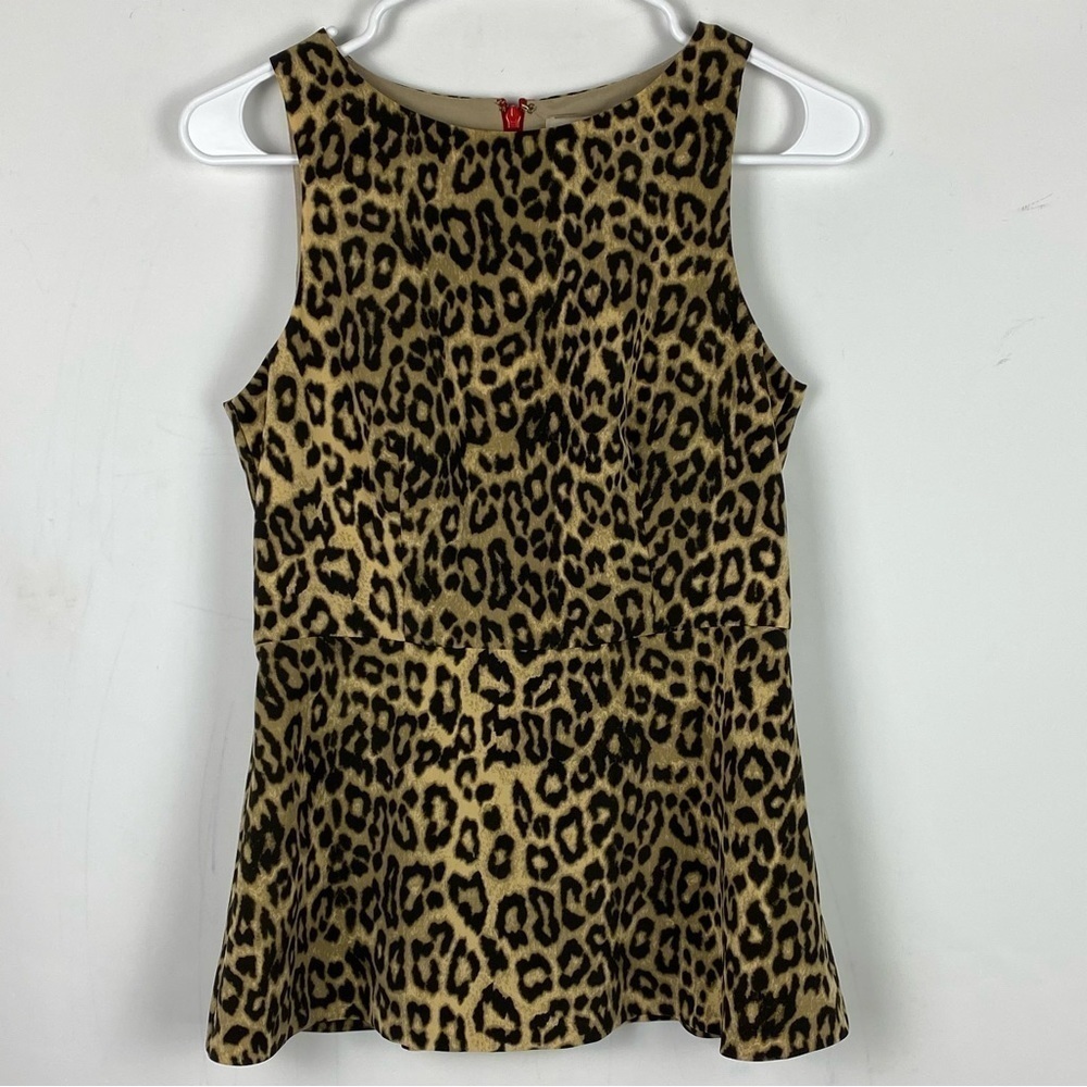 Banana Republic Sleeveless Top Womens Size 2 Animal Print Bateau Neck Ladies Top